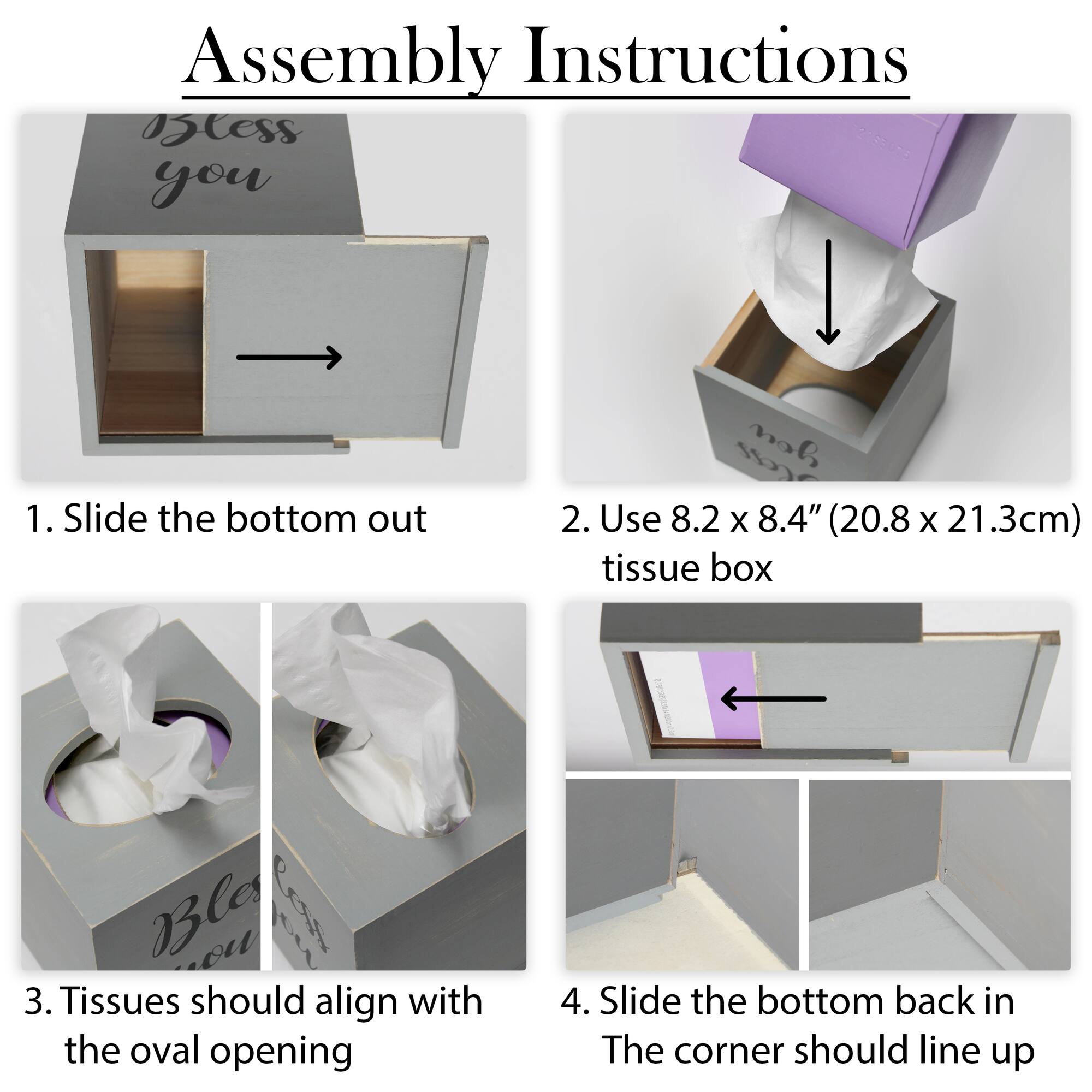 Elegant Designs Bless You Tissue Box Cover